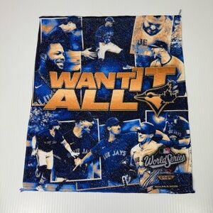 Toronto Blue Jays 2025 World Series Want It All Rally Towel SGA Light Blue Back
